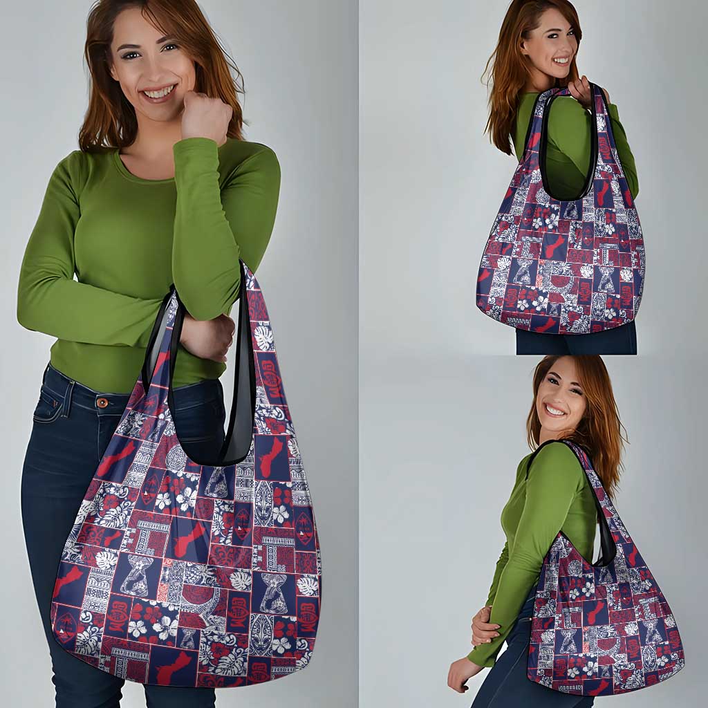 Guam Felis Pasgua Grocery Bag Pacific Patchwork Xmas Vibes LT9 - Polynesian Pride