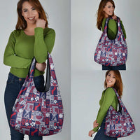 Guam Felis Pasgua Grocery Bag Pacific Patchwork Xmas Vibes LT9 - Polynesian Pride