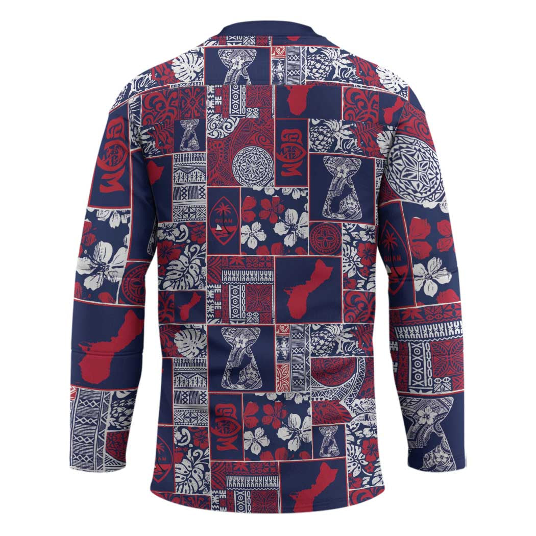 Guam Felis Pasgua Hockey Jersey Pacific Patchwork Xmas Vibes - Polynesian Pride