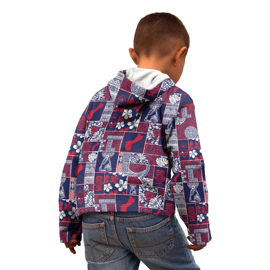 Guam Felis Pasgua Kid Hoodie Pacific Patchwork Xmas Vibes - Polynesian Pride