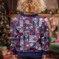 Guam Felis Pasgua Kid Ugly Christmas Sweater Pacific Patchwork Xmas Vibes - Polynesian Pride