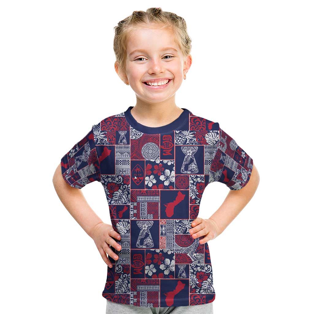 Guam Felis Pasgua Kid T Shirt Pacific Patchwork Xmas Vibes - Polynesian Pride