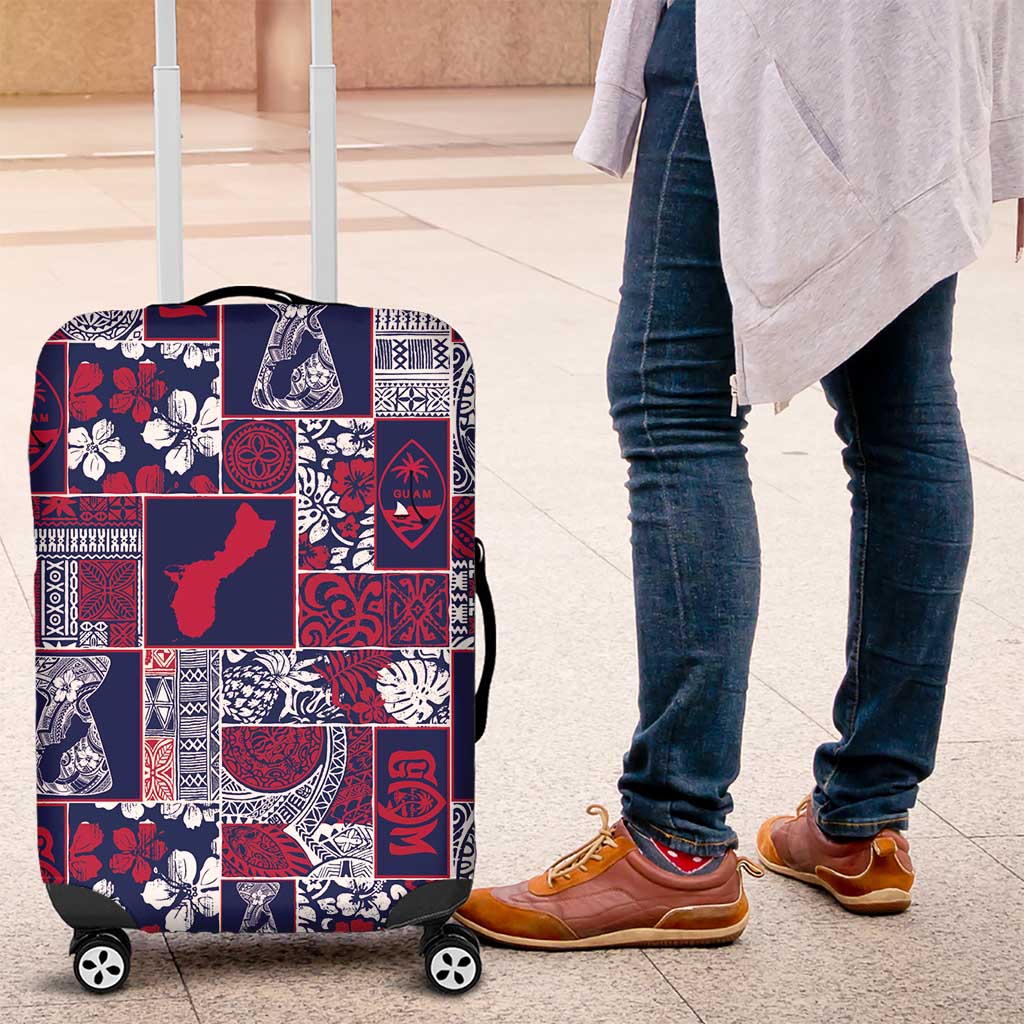 Guam Felis Pasgua Luggage Cover Pacific Patchwork Xmas Vibes - Polynesian Pride