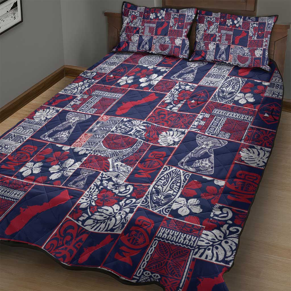 Guam Felis Pasgua Quilt Bed Set Pacific Patchwork Xmas Vibes - Polynesian Pride