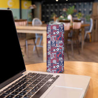 Guam Felis Pasgua Skinny Tumbler Pacific Patchwork Xmas Vibes - Polynesian Pride