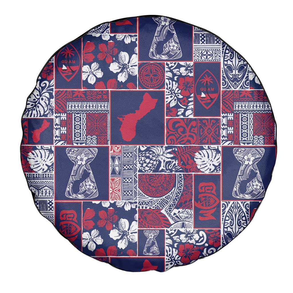 Guam Felis Pasgua Spare Tire Cover Pacific Patchwork Xmas Vibes - Polynesian Pride