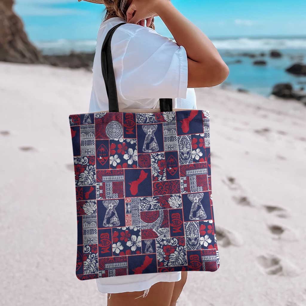 Guam Felis Pasgua Tote Bag Pacific Patchwork Xmas Vibes - Polynesian Pride