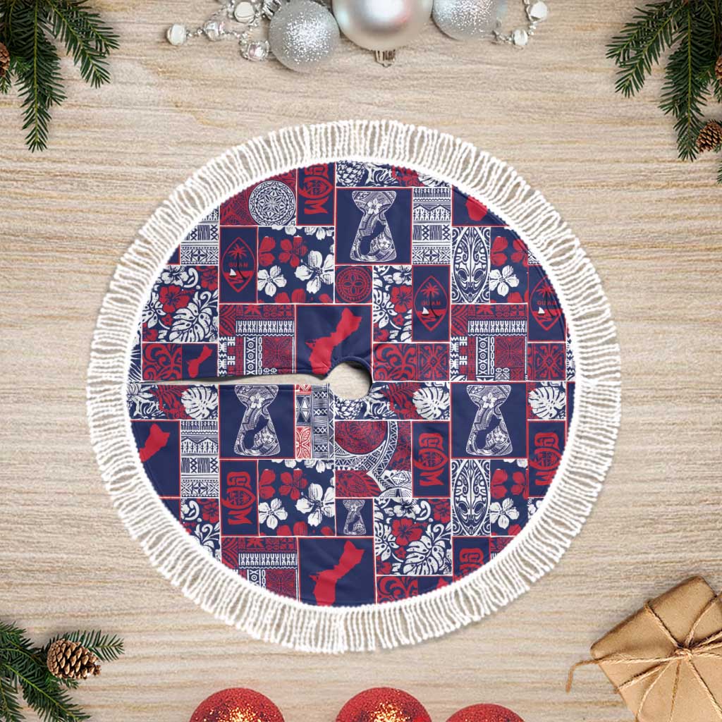 Guam Felis Pasgua Tree Skirt Pacific Patchwork Xmas Vibes - Polynesian Pride