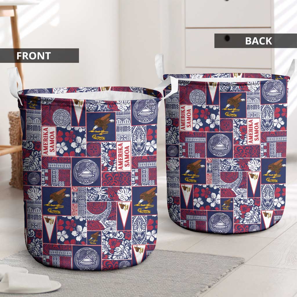 Manuia le Kerisimasi American Samoa Laundry Basket Pacific Patchwork Xmas Vibes - Polynesian Pride