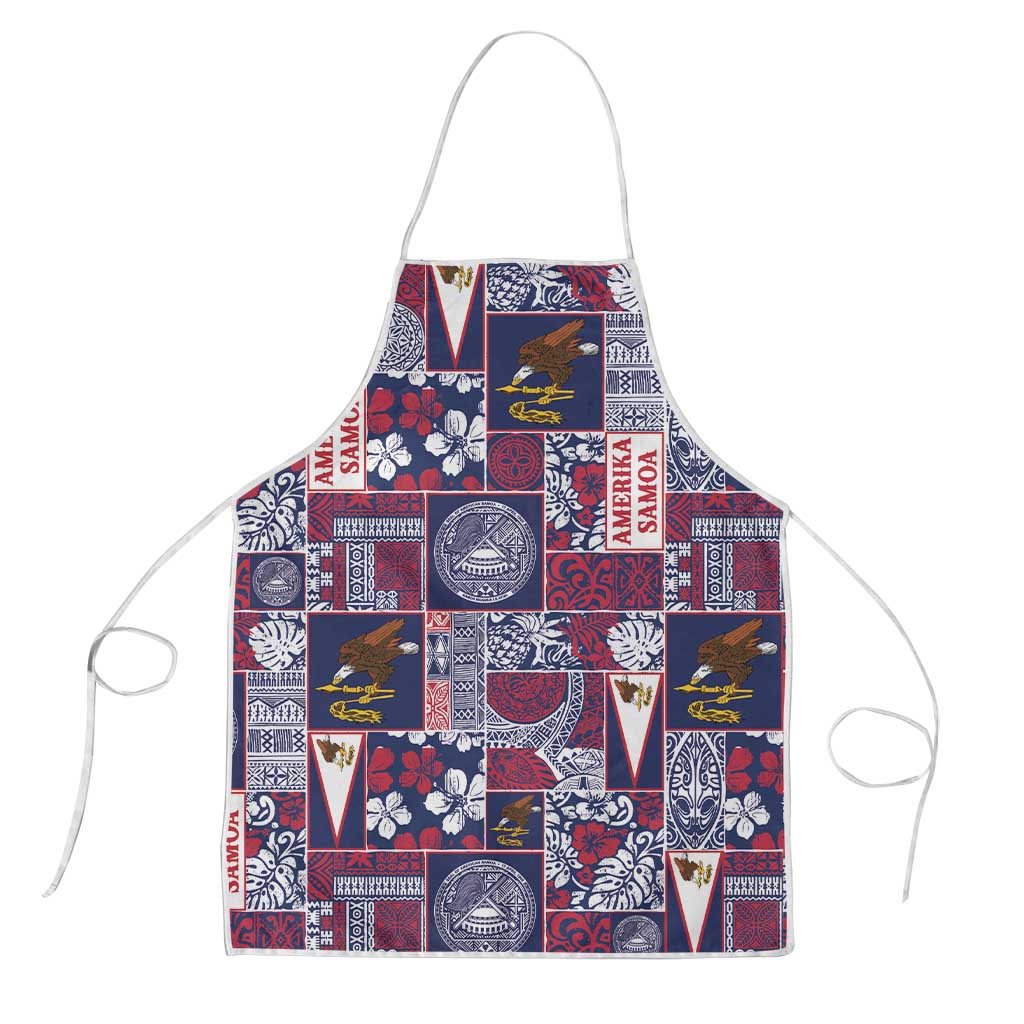 Manuia le Kerisimasi American Samoa Apron Pacific Patchwork Xmas Vibes LT9 Blue - Polynesian Pride