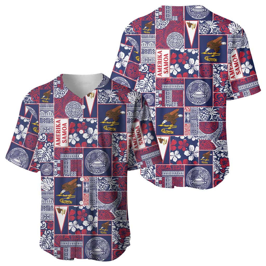 Manuia le Kerisimasi American Samoa Baseball Jersey Pacific Patchwork Xmas Vibes - Polynesian Pride
