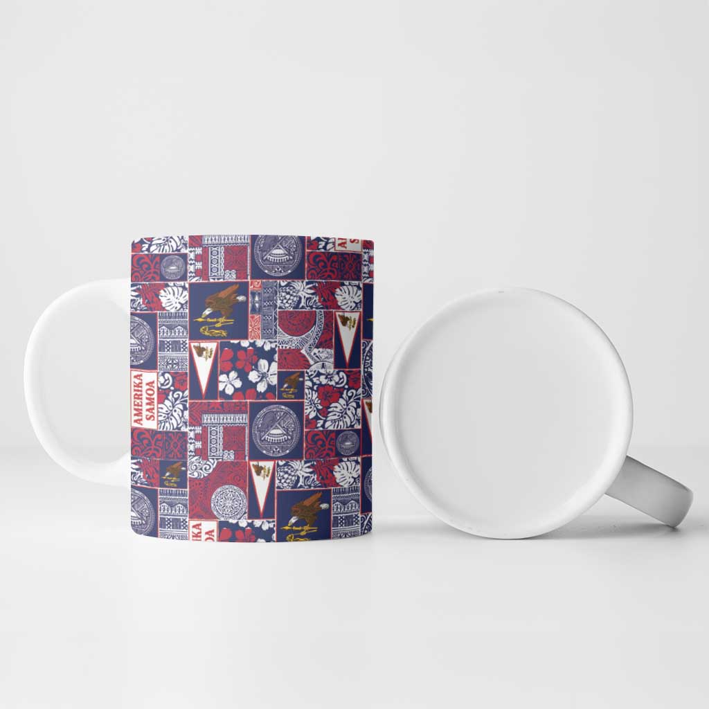 Manuia le Kerisimasi American Samoa Ceramic Mug Pacific Patchwork Xmas Vibes - Polynesian Pride
