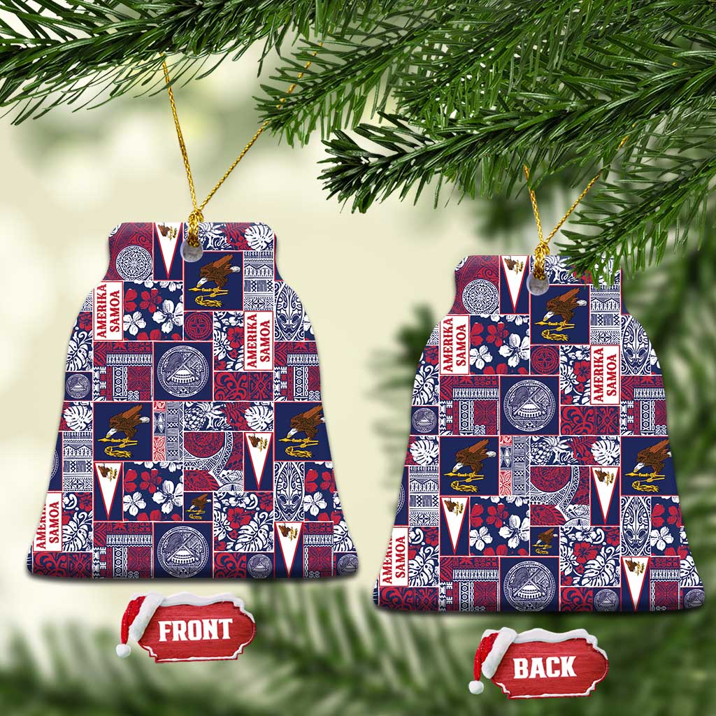 Manuia le Kerisimasi American Samoa Ceramic Ornament Pacific Patchwork Xmas Vibes - Polynesian Pride