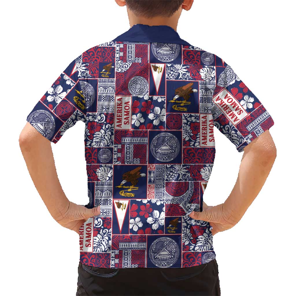 Manuia le Kerisimasi American Samoa Family Matching Off Shoulder Maxi Dress and Hawaiian Shirt Pacific Patchwork Xmas Vibes - Polynesian Pride