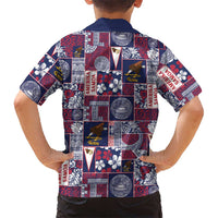 Manuia le Kerisimasi American Samoa Family Matching Off Shoulder Short Dress and Hawaiian Shirt Pacific Patchwork Xmas Vibes - Polynesian Pride