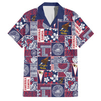 Manuia le Kerisimasi American Samoa Family Matching Off Shoulder Short Dress and Hawaiian Shirt Pacific Patchwork Xmas Vibes - Polynesian Pride