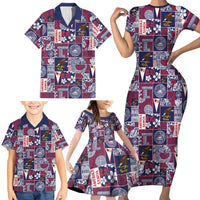 Manuia le Kerisimasi American Samoa Family Matching Short Sleeve Bodycon Dress and Hawaiian Shirt Pacific Patchwork Xmas Vibes LT9 - Polynesian Pride