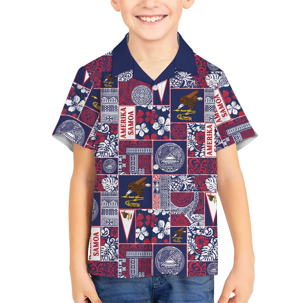 Manuia le Kerisimasi American Samoa Family Matching Tank Maxi Dress and Hawaiian Shirt Pacific Patchwork Xmas Vibes - Polynesian Pride