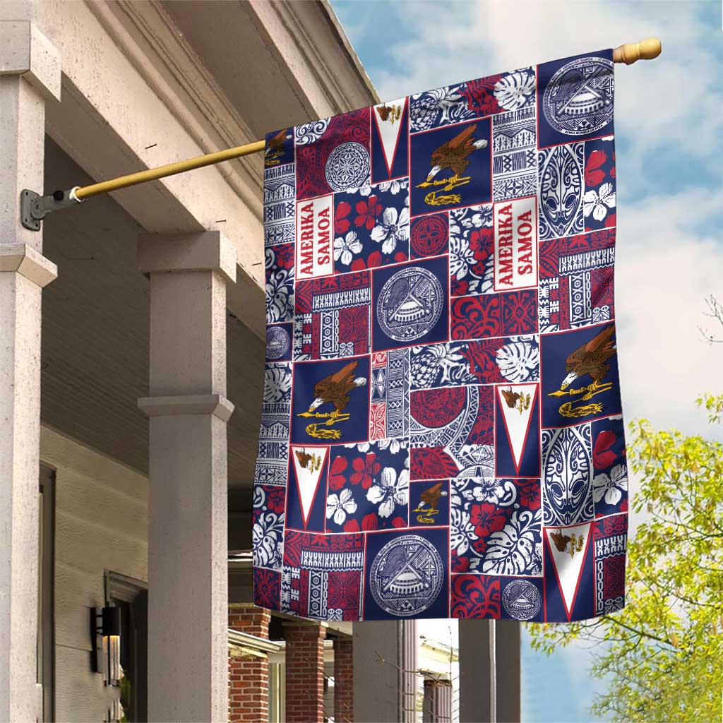 Manuia le Kerisimasi American Samoa Garden Flag Pacific Patchwork Xmas Vibes - Polynesian Pride