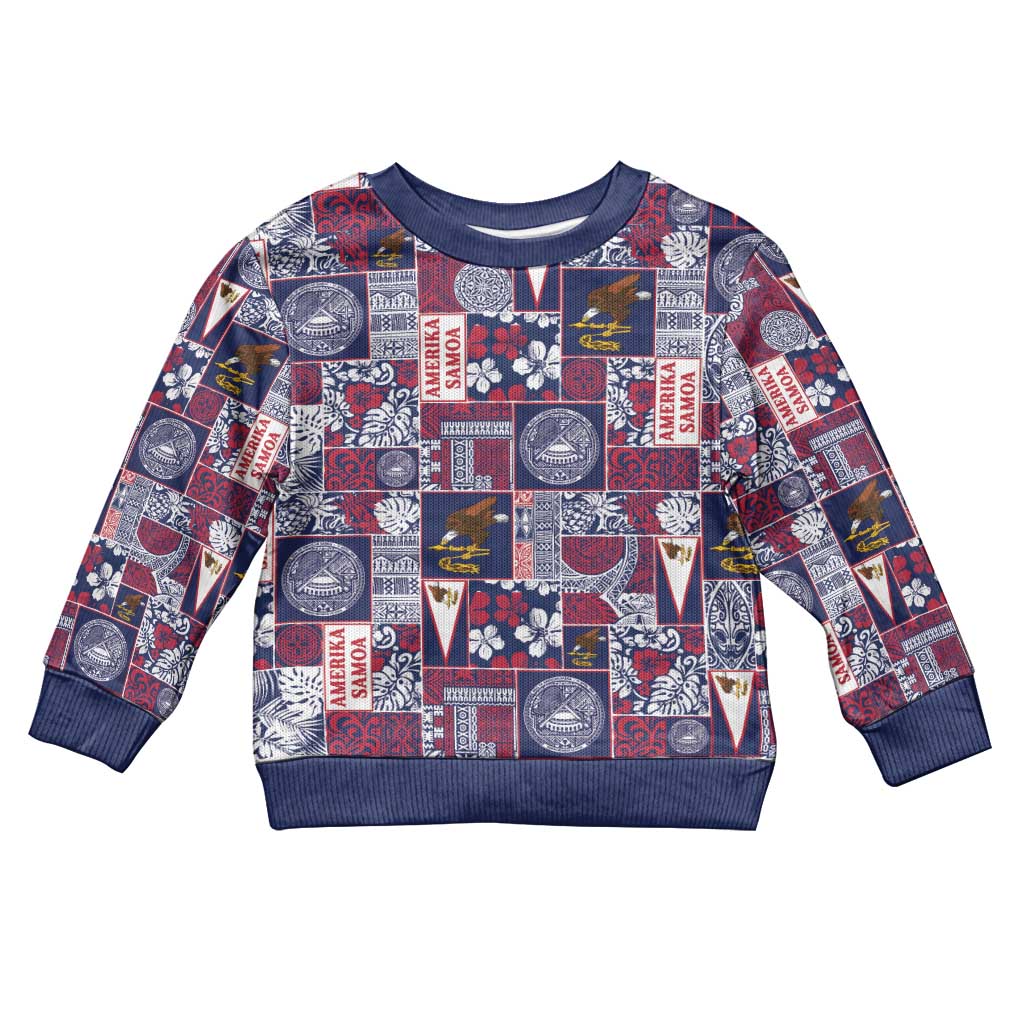 Manuia le Kerisimasi American Samoa Kid Ugly Christmas Sweater Pacific Patchwork Xmas Vibes - Polynesian Pride