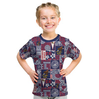 Manuia le Kerisimasi American Samoa Kid T Shirt Pacific Patchwork Xmas Vibes - Polynesian Pride