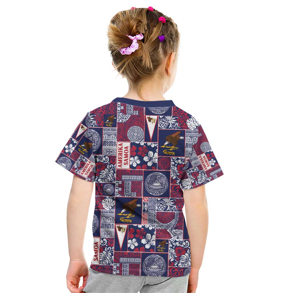 Manuia le Kerisimasi American Samoa Kid T Shirt Pacific Patchwork Xmas Vibes - Polynesian Pride