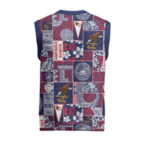 Manuia le Kerisimasi American Samoa Christmas Knitted V-Neck Vest Pacific Patchwork Xmas Vibes - Polynesian Pride