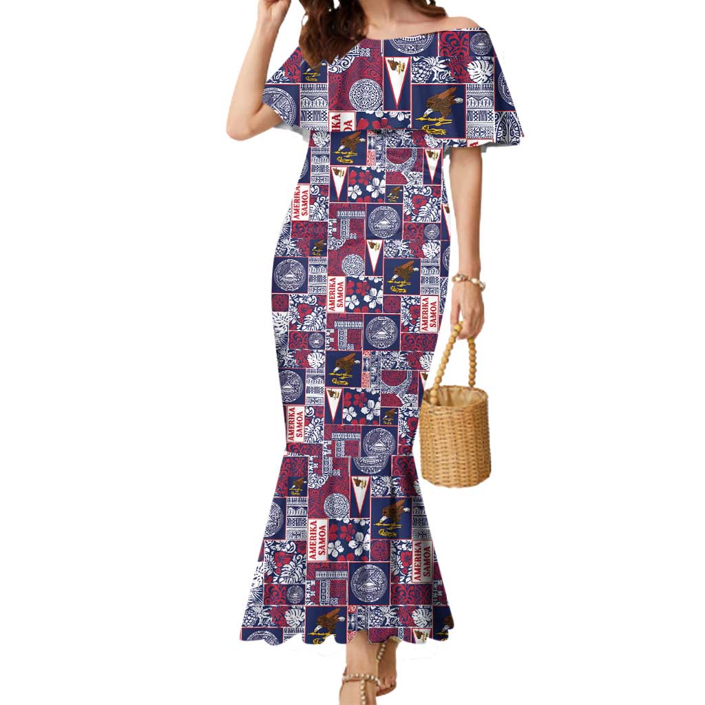 Manuia le Kerisimasi American Samoa Mermaid Dress Pacific Patchwork Xmas Vibes - Polynesian Pride