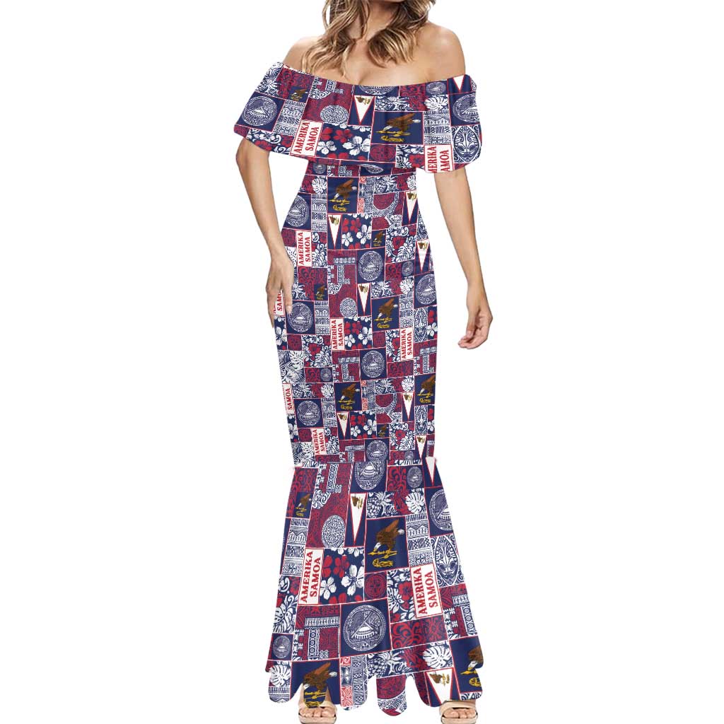 Manuia le Kerisimasi American Samoa Mermaid Dress Pacific Patchwork Xmas Vibes - Polynesian Pride