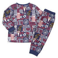 Manuia le Kerisimasi American Samoa Christmas Pajama Set Pacific Patchwork Xmas Vibes - Polynesian Pride