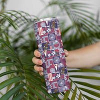 Manuia le Kerisimasi American Samoa Skinny Tumbler Pacific Patchwork Xmas Vibes LT9 - Polynesian Pride