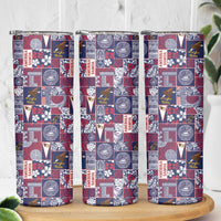 Manuia le Kerisimasi American Samoa Skinny Tumbler Pacific Patchwork Xmas Vibes LT9 - Polynesian Pride