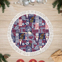 Manuia le Kerisimasi American Samoa Tree Skirt Pacific Patchwork Xmas Vibes - Polynesian Pride