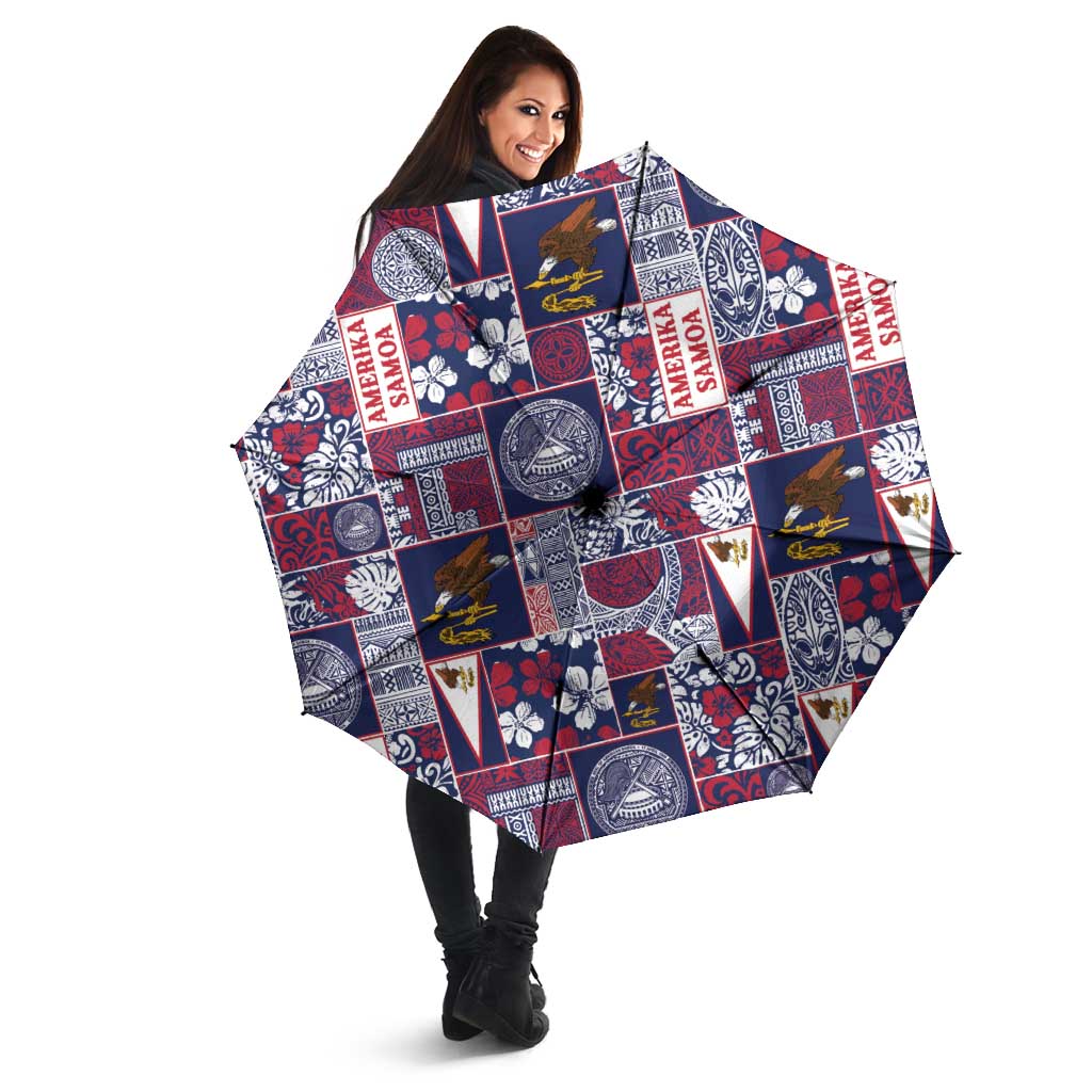 Manuia le Kerisimasi American Samoa Umbrella Pacific Patchwork Xmas Vibes - Polynesian Pride