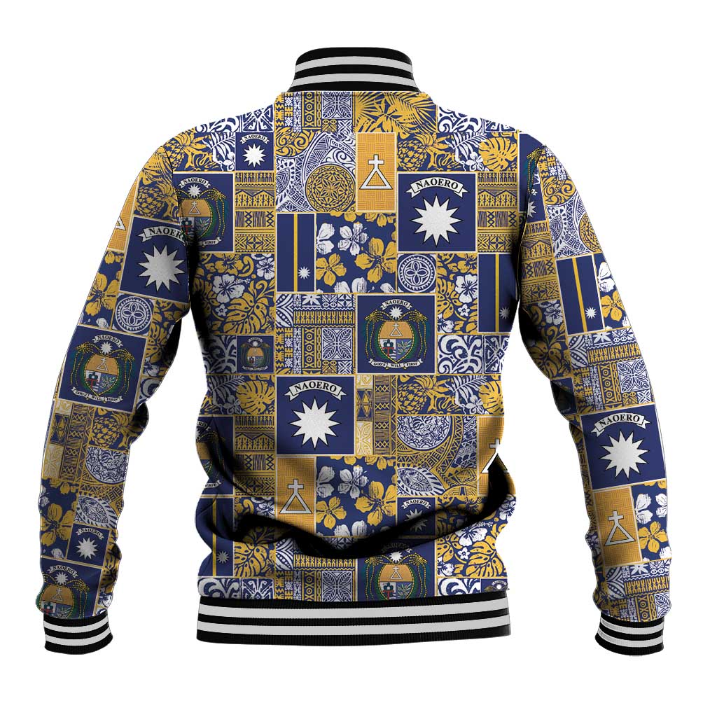 Ekamawir omo Nauru Baseball Jacket Pacific Patchwork Xmas Vibes - Polynesian Pride
