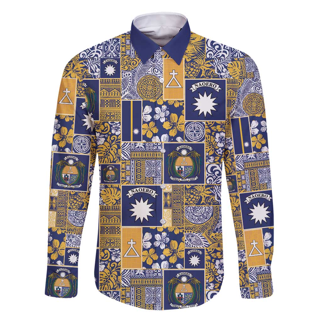 Ekamawir omo Nauru Family Matching Long Sleeve Bodycon Dress and Hawaiian Shirt Pacific Patchwork Xmas Vibes - Polynesian Pride