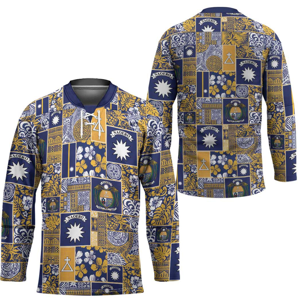Ekamawir omo Nauru Hockey Jersey Pacific Patchwork Xmas Vibes - Polynesian Pride