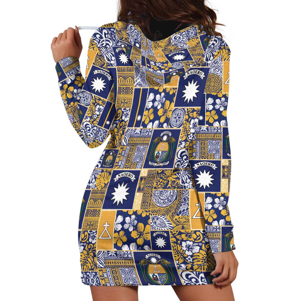 Ekamawir omo Nauru Hoodie Dress Pacific Patchwork Xmas Vibes - Polynesian Pride