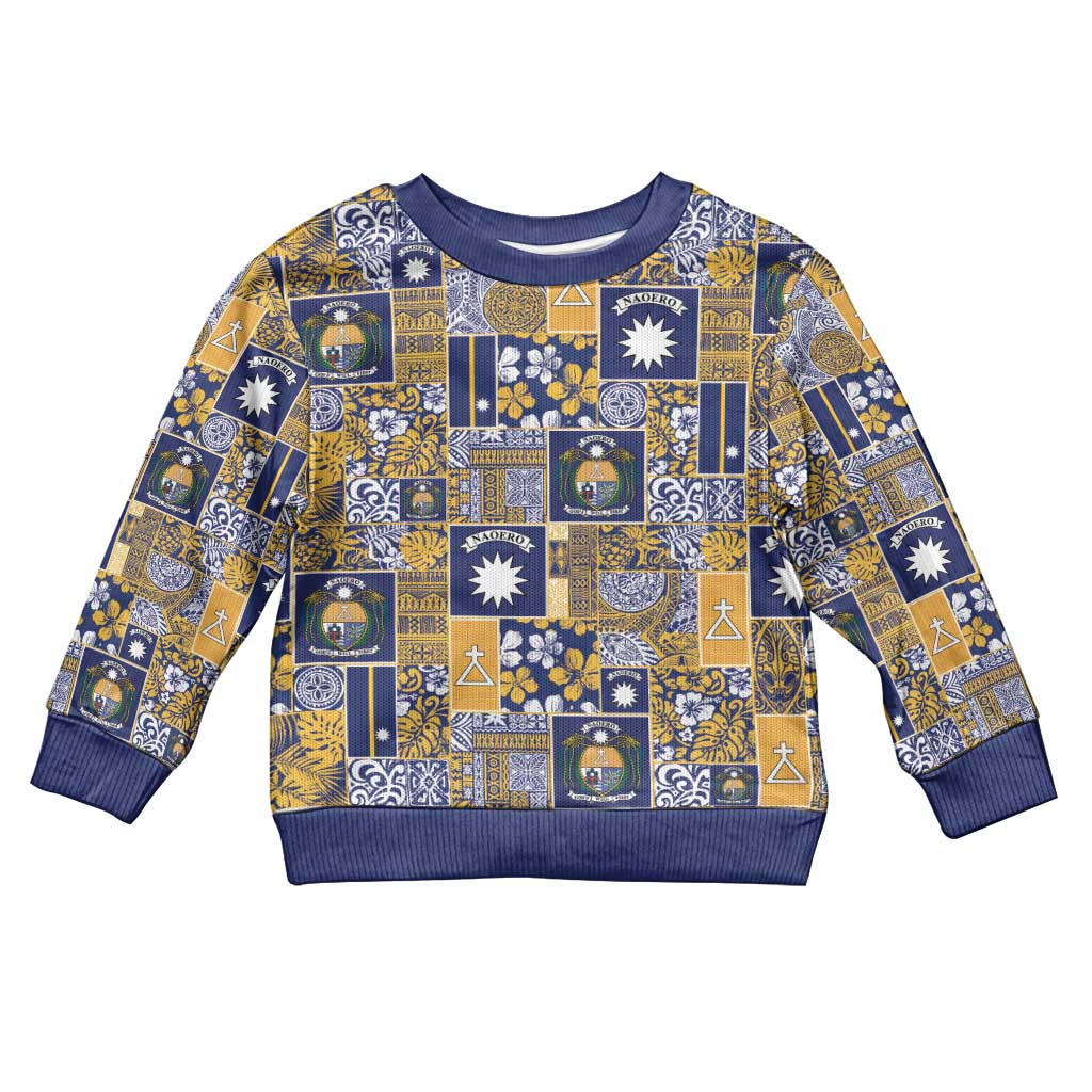 Ekamawir omo Nauru Kid Ugly Christmas Sweater Pacific Patchwork Xmas Vibes - Polynesian Pride