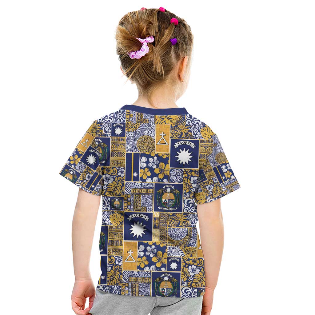 Ekamawir omo Nauru Kid T Shirt Pacific Patchwork Xmas Vibes - Polynesian Pride