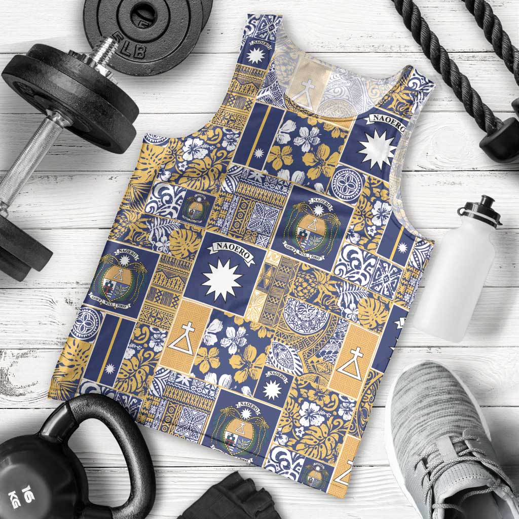 Ekamawir omo Nauru Men Tank Top Pacific Patchwork Xmas Vibes - Polynesian Pride