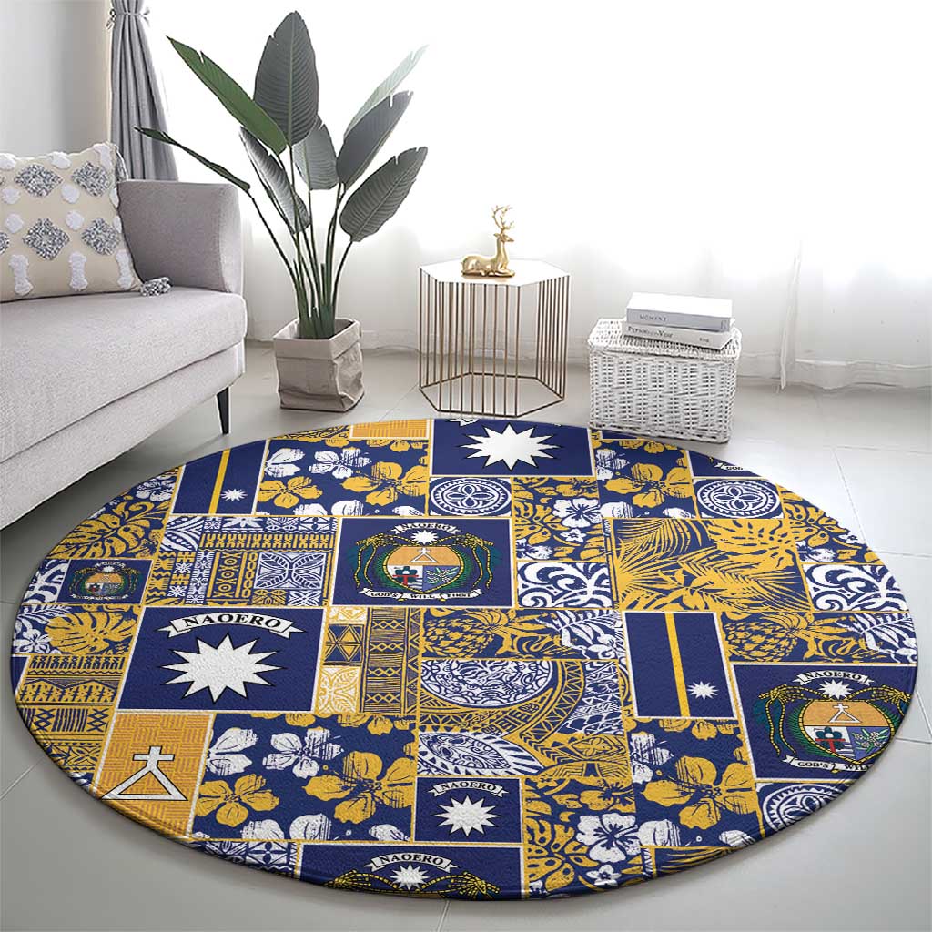 Ekamawir omo Nauru Round Carpet Pacific Patchwork Xmas Vibes - Polynesian Pride