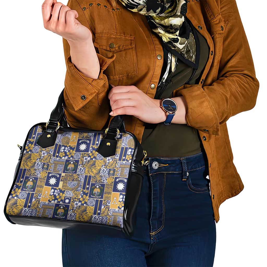 Ekamawir omo Nauru Shoulder Handbag Pacific Patchwork Xmas Vibes - Polynesian Pride