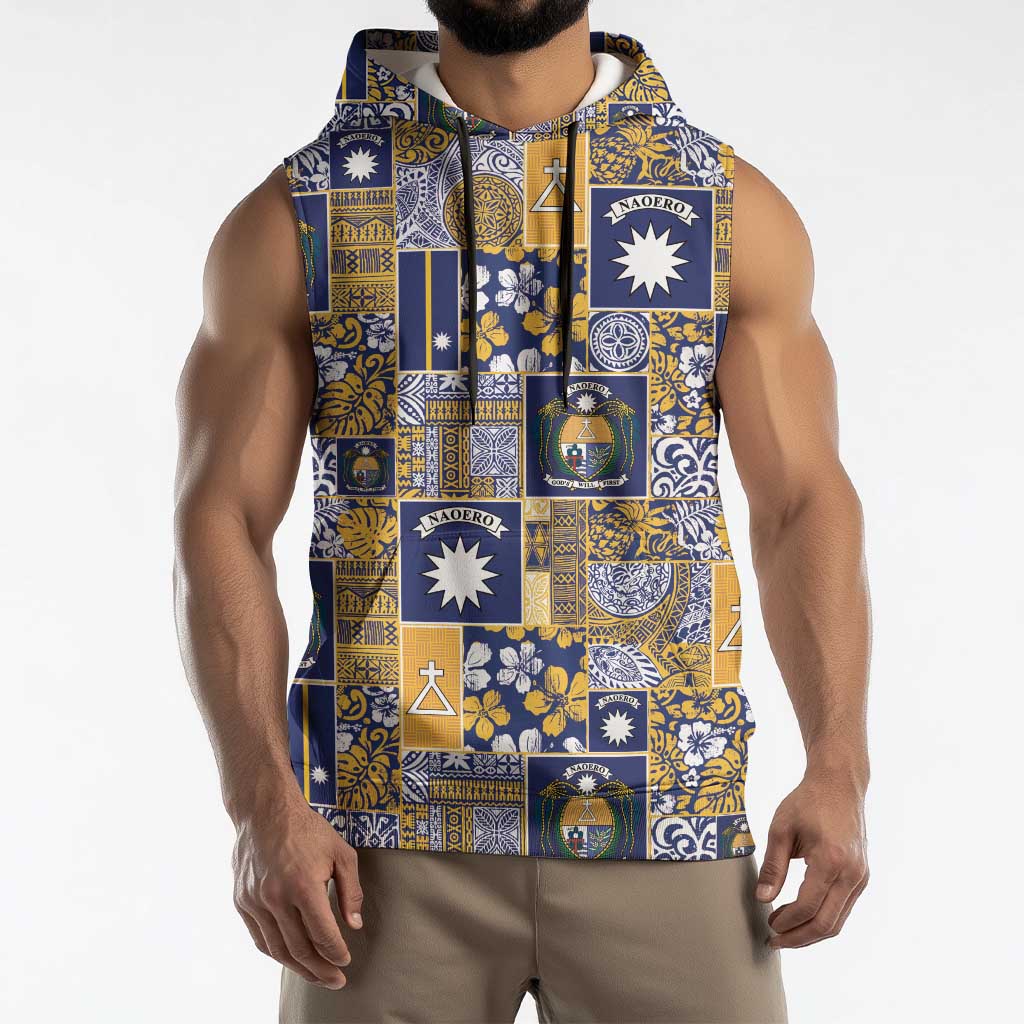 Ekamawir omo Nauru Sleeveless Hoodie Pacific Patchwork Xmas Vibes - Polynesian Pride