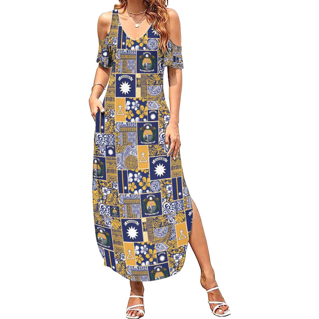 Ekamawir omo Nauru Summer Maxi Dress Pacific Patchwork Xmas Vibes - Polynesian Pride