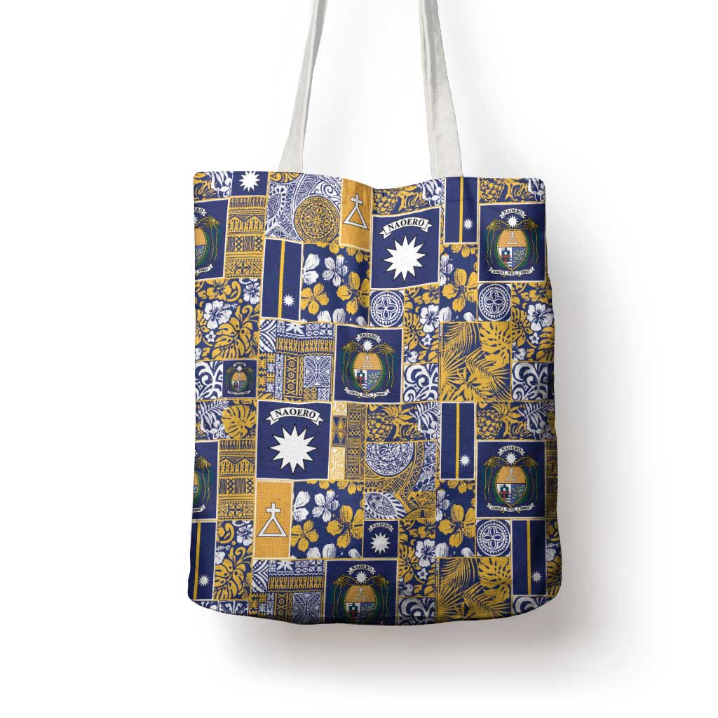 Ekamawir omo Nauru Tote Bag Pacific Patchwork Xmas Vibes - Polynesian Pride