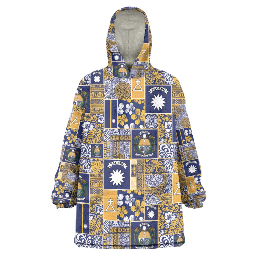 Ekamawir omo Nauru Wearable Blanket Hoodie Pacific Patchwork Xmas Vibes - Polynesian Pride