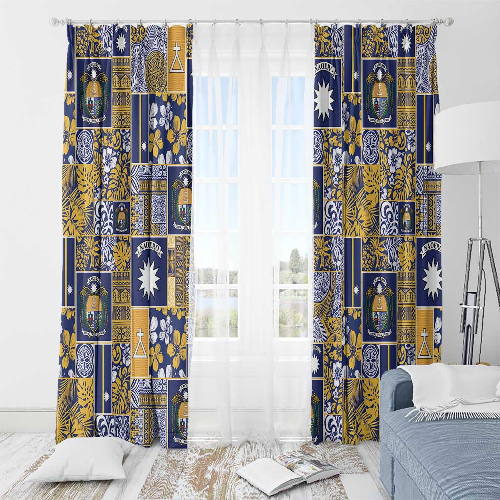 Ekamawir omo Nauru Window Curtain Pacific Patchwork Xmas Vibes - Polynesian Pride