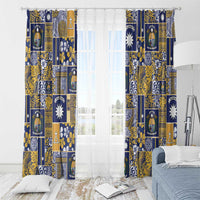 Ekamawir omo Nauru Window Curtain Pacific Patchwork Xmas Vibes - Polynesian Pride