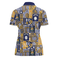 Ekamawir omo Nauru Women Polo Shirt Pacific Patchwork Xmas Vibes - Polynesian Pride
